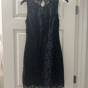 Elegant Navy Lace Dress